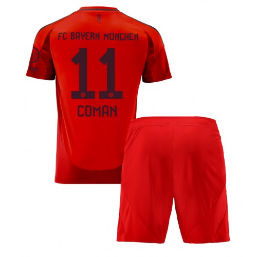 Fotballdrakt Barn Bayern Munich Kingsley Coman #11 Hjemmedraktsett 2024-25 Kortermet (+ Korte bukser)